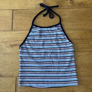 Brandy Melville Purple & Blue Halter Top 100% Cotton